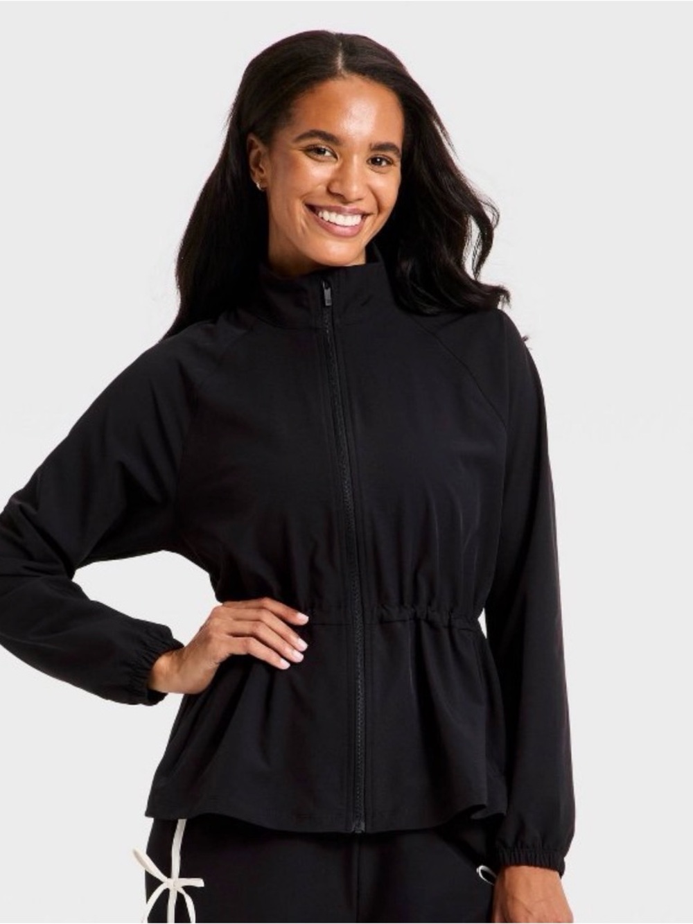 all in motion Black Full-Zip Women's Peplum Jacket